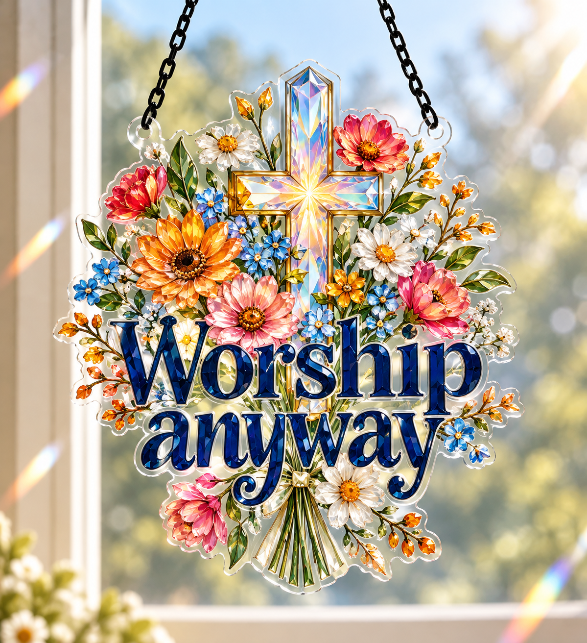 Worship Anyway Acrylic Suncatcher