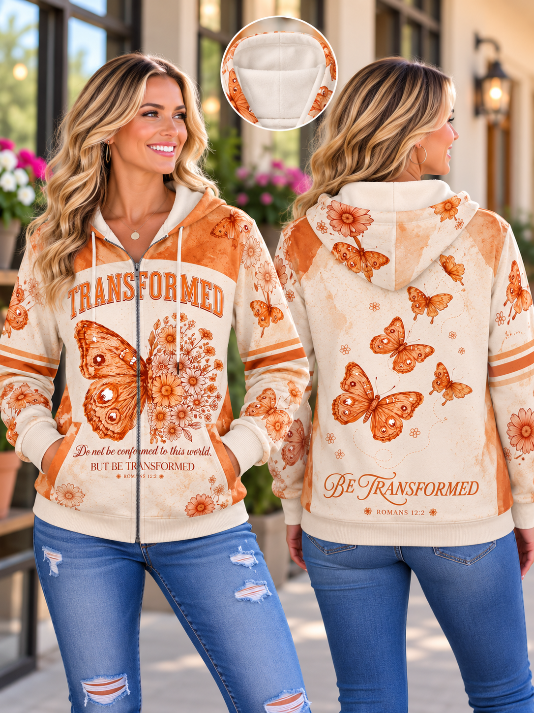 Be Transformed Butterfly Zip Hoodie