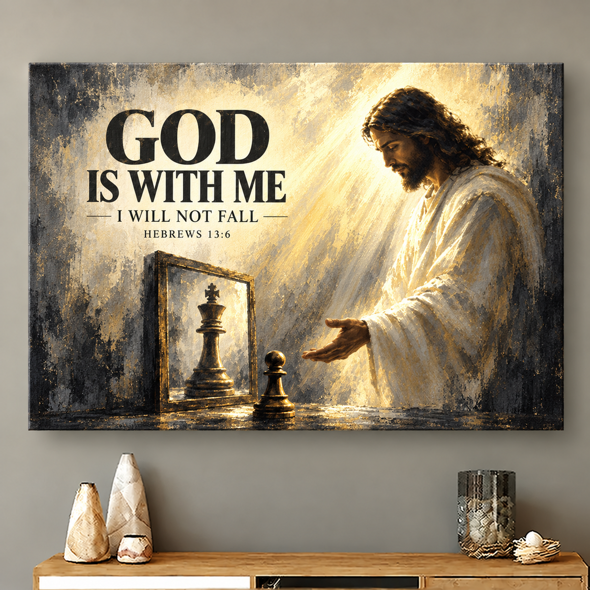 God Is With Me I Will Not Fall Canvas