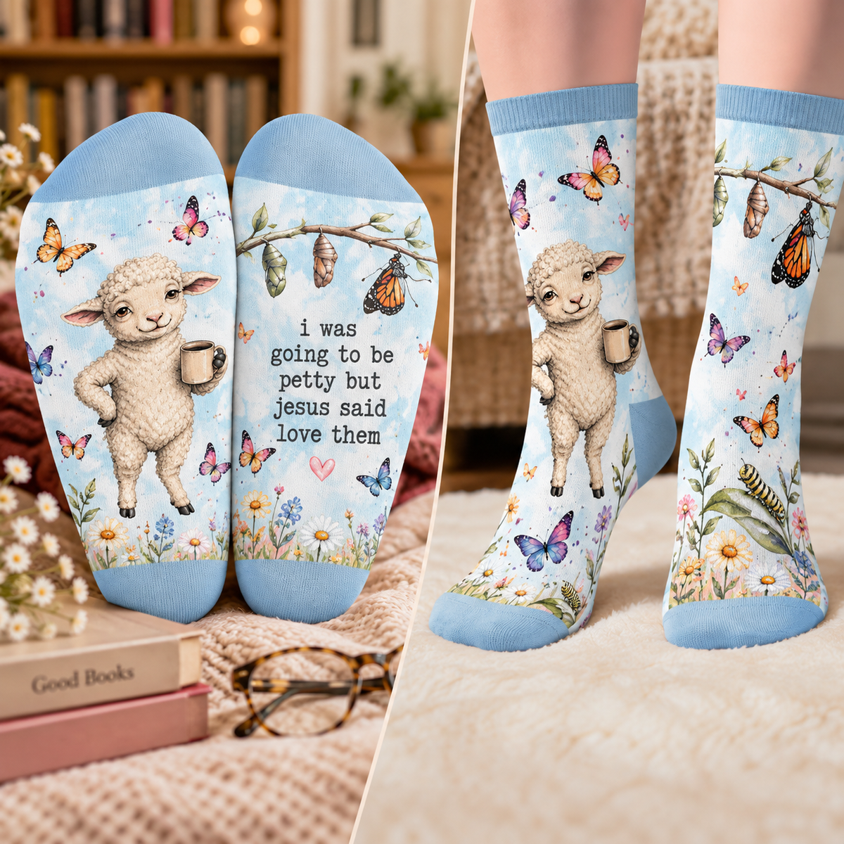 I Was Going To Be Petty But Jesus Said Love Them Mid-Tube Socks