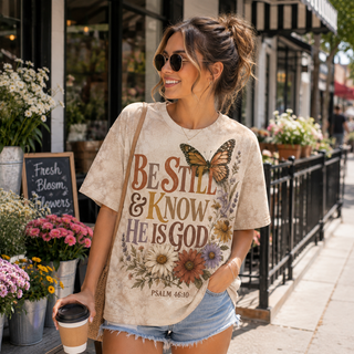 Psalm 46:10 Monarch Butterfly Wildflower All-Over Print Shirt