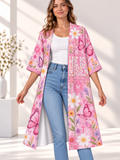 He Is Risen Pink Butterfly Women's Short-Sleeved Cape
