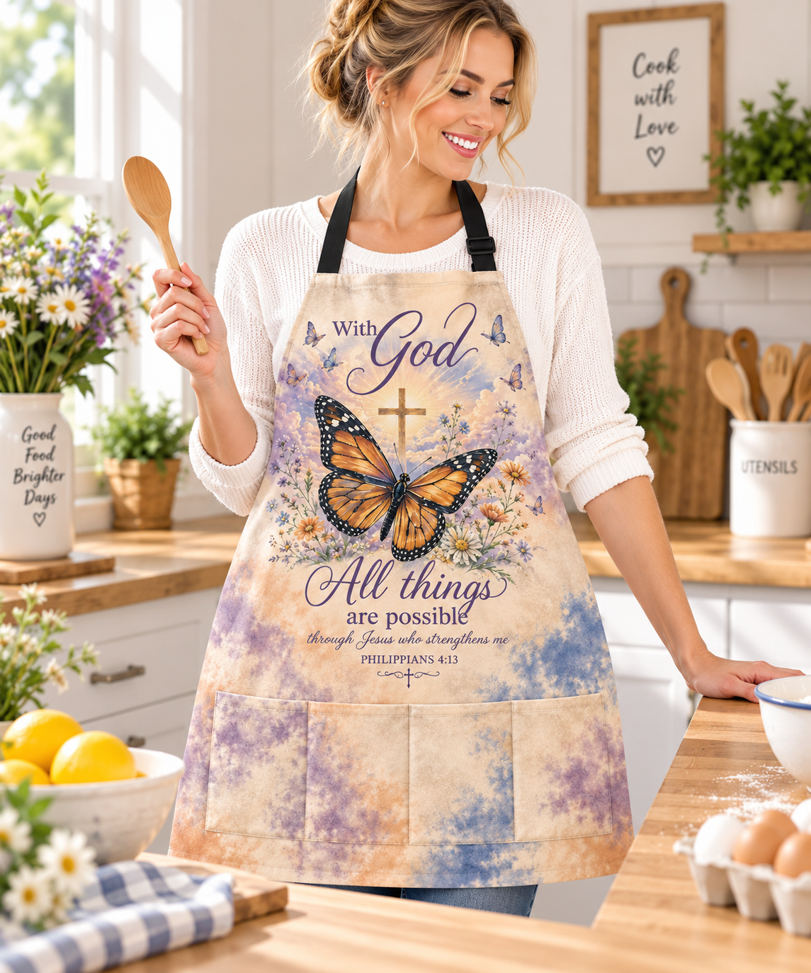 With God All Things Are Possible Apron