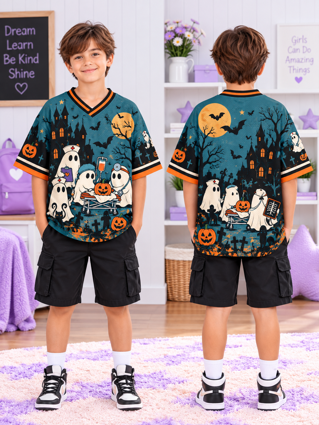 Ghost Medics Pumpkin Kids T-Shirt Jersey