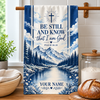 Personalized Be Still Mountain Kitchen Towel
