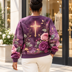 Personalized Plum Rose Butterfly Sweatshirt