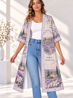Rooted in Him Lavender Landscape Women's Short-Sleeved Cape