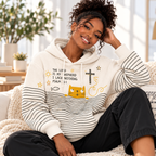 Peekaboo Cat Striped Waffle Hoodie