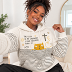 Peekaboo Cat Striped Waffle Hoodie