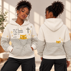 Peekaboo Cat Striped Waffle Hoodie