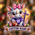 Personalized Football Rhino and Cross Ornament