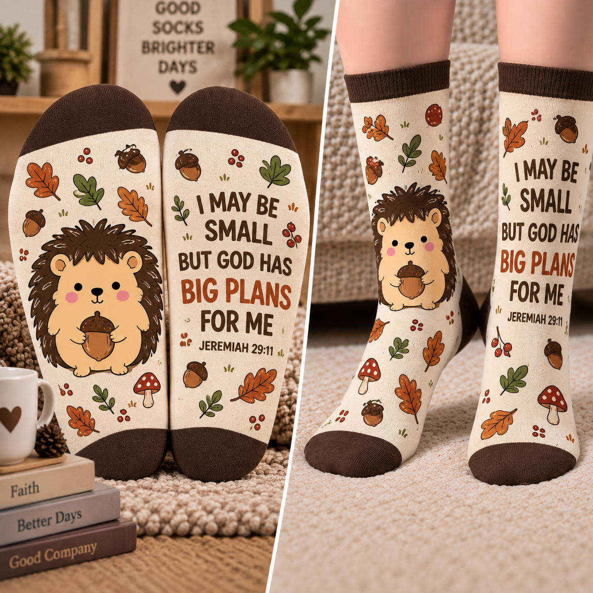 I May Be Small But God Has Big Plans For Me Mid-Tube Socks
