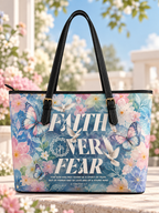 Faith Over Fear White Dove Butterfly Saddle Bag