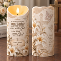 Personalized John 1:1 Lily Cross Flameless LED Candle