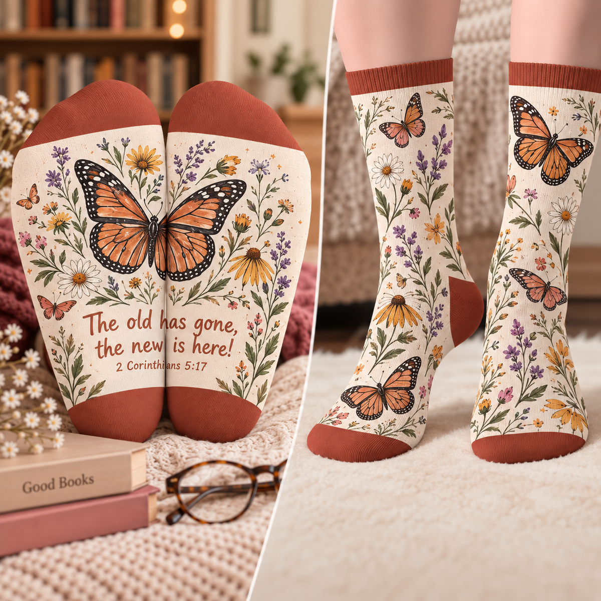 The Old Has Gone The New Is Here Mid-Tube Socks