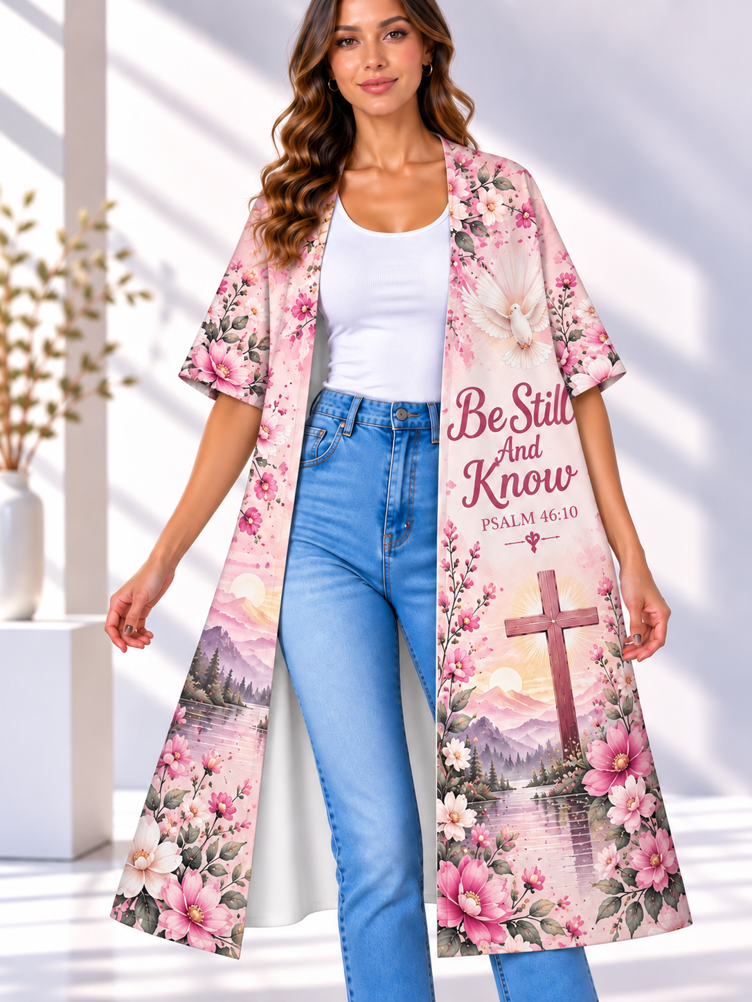 Be Still and Know Dove Cross Women's Short-Sleeved Cape