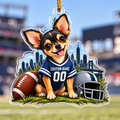 Personalized Football Chihuahua Ornament