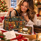 Personalized Festive Bookshop PU Leather Handbag & Leather Long Wallet