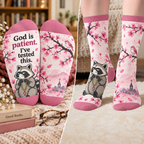 God Is Patient I've Tested This Raccoon Mid-Tube Socks