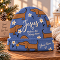 Personalized Dachshund Daisy Blue Beanie Hat