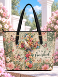 It Is Finished Floral Cross Dove Saddle Bag