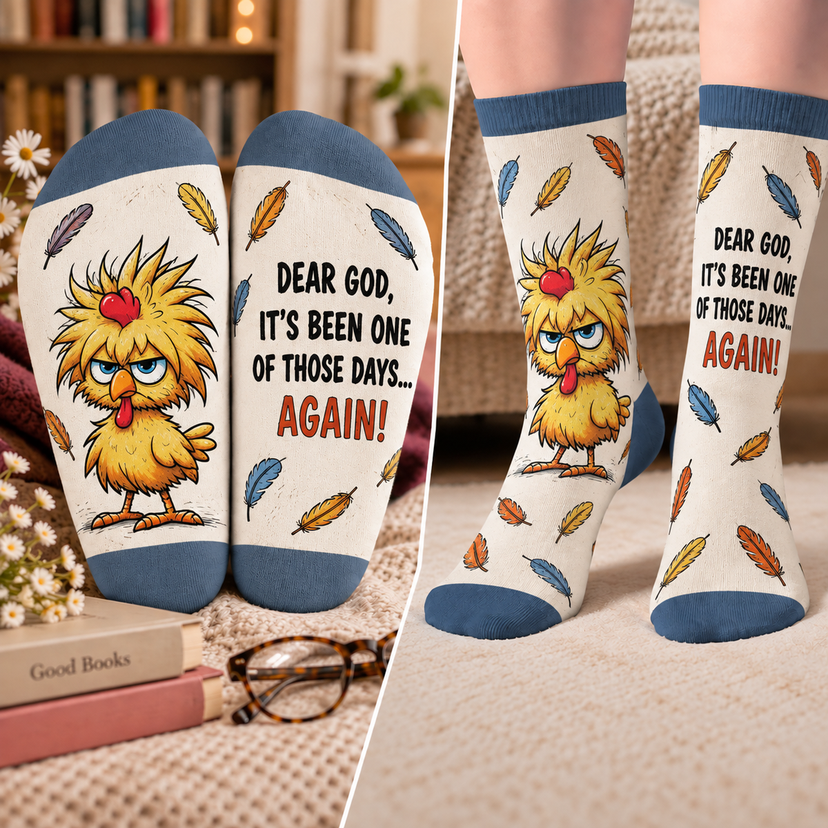 Dear God It's Been One Of Those Days Again Mid-Tube Socks