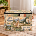 Personalized Meadow Patchwork Square Storage Basket With Lid