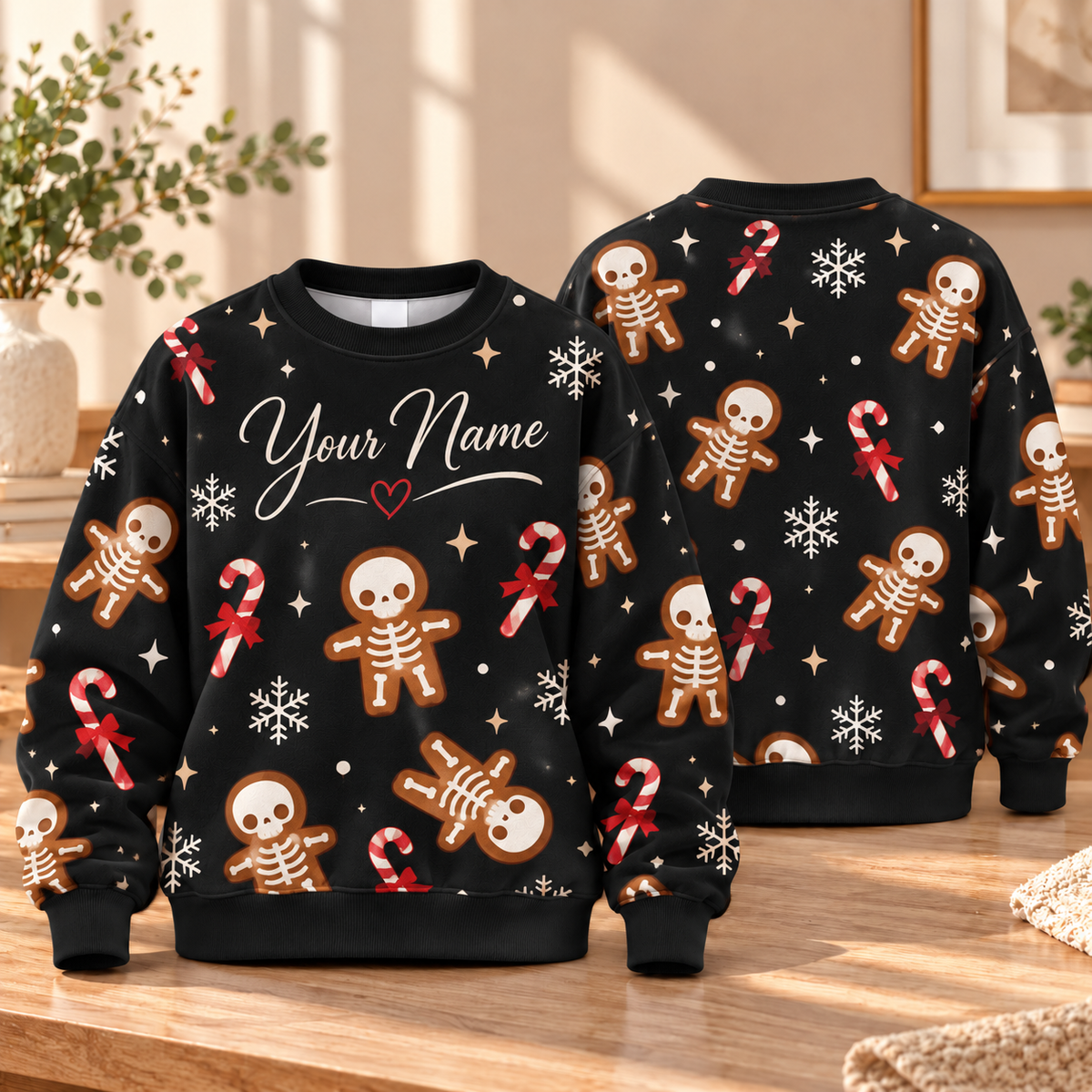 Personalized Skeleton Gingerbread Sweatshirt