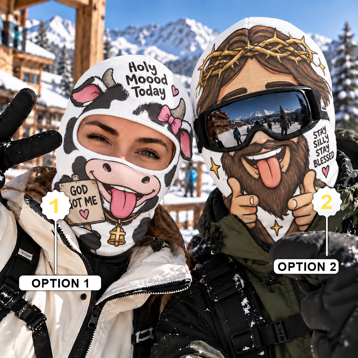 Stay Silly Stay Blessed Funny Face Ski Mask