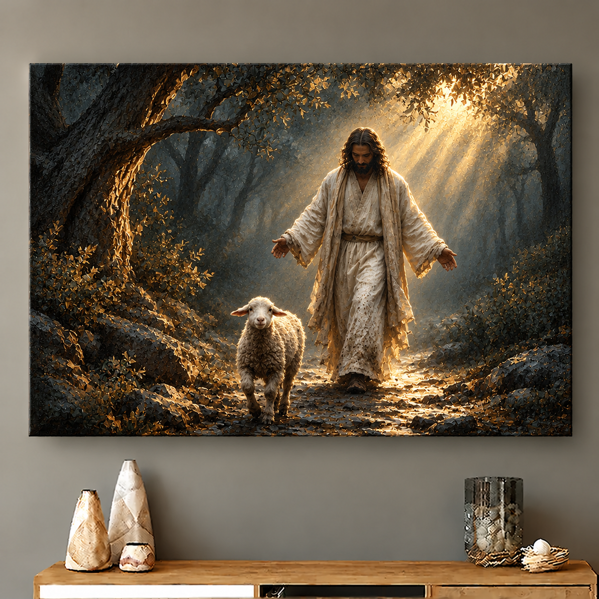 Sunlit Forest Lamb Canvas