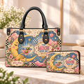 Personalized The Moon Made Me Do It PU Leather Handbag & Leather Long Wallet
