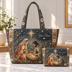Personalized Starry Floral Quilted Shoulder Bag & Storage Bag