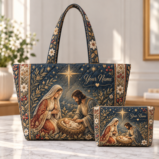 Personalized Starry Floral Quilted Shoulder Bag & Storage Bag