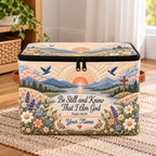 Personalized Sunrise Wildflower Square Storage Basket With Lid