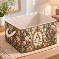 Personalized Vintage Iris Monogram Storage Basket