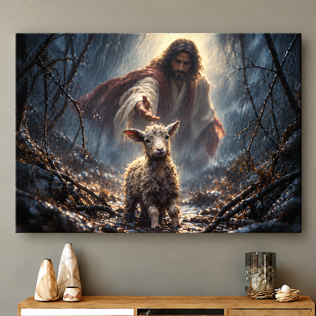 Rainy Forest Lamb Canvas