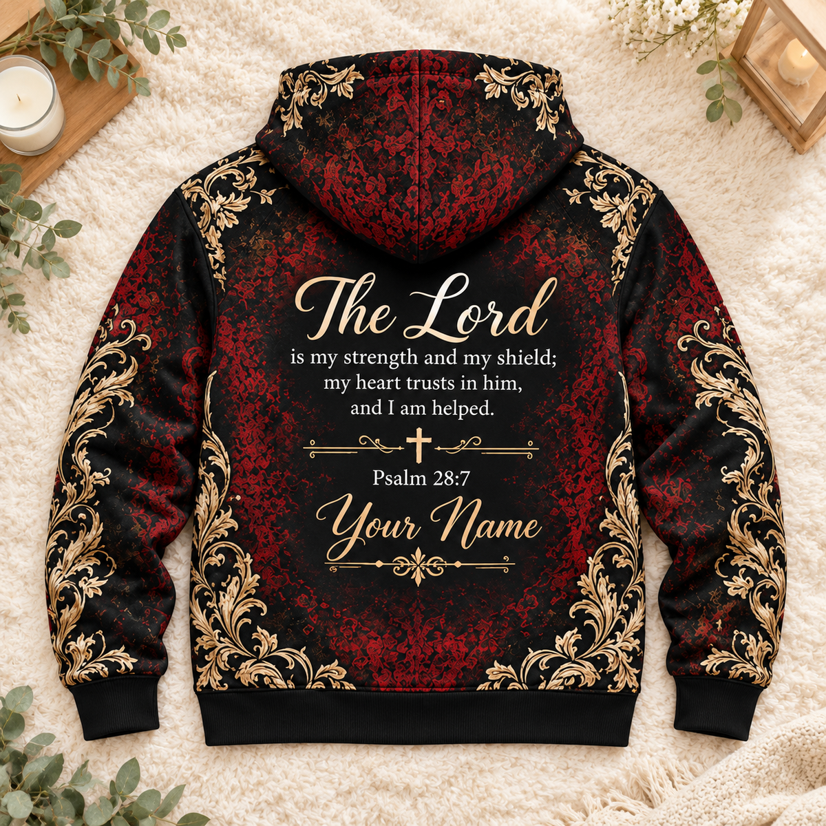 Personalized Ornate Sword and Shield Zip Hoodie