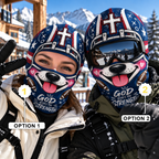 God Gives Me Strength Dog Funny Face Ski Mask