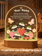 Strawberry Sheep Bedtime Prayer Personalize LED Night Light