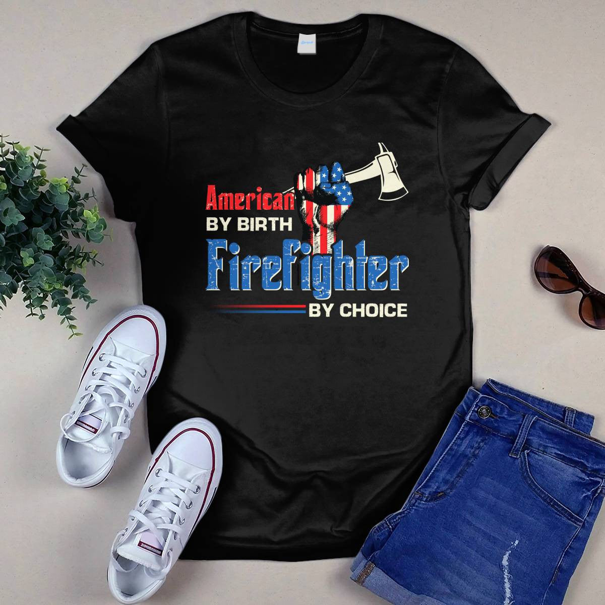 American By Birth Firefighter By Choice-T-shirt - grunx260804-0128