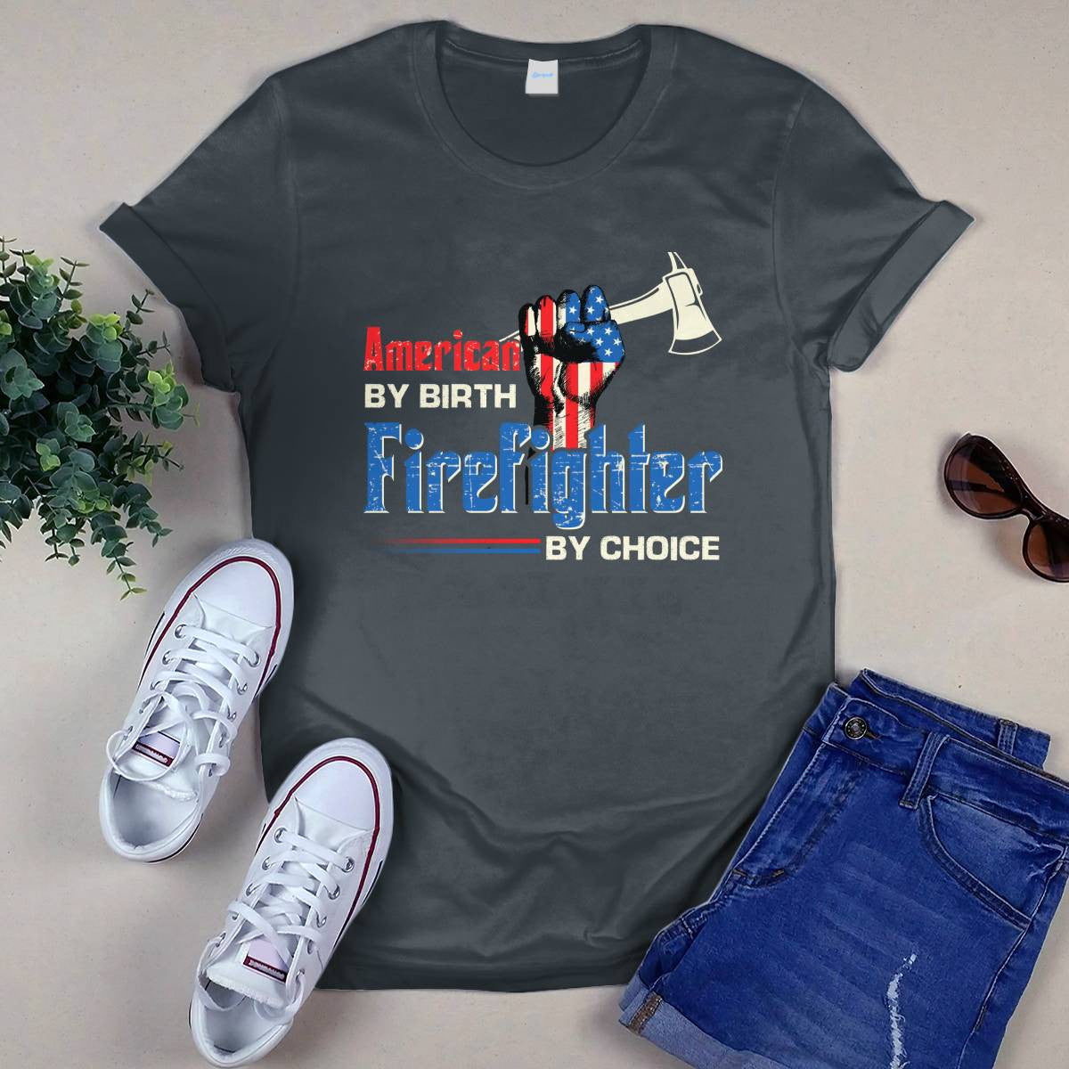 American By Birth Firefighter By Choice-T-shirt - grunx260804-0128