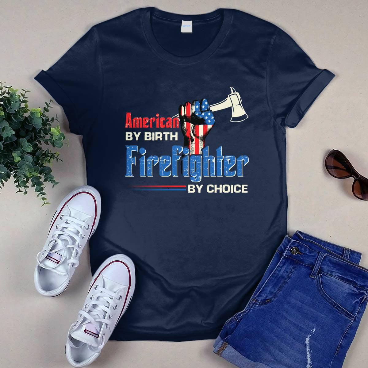 American By Birth Firefighter By Choice-T-shirt - grunx260804-0128