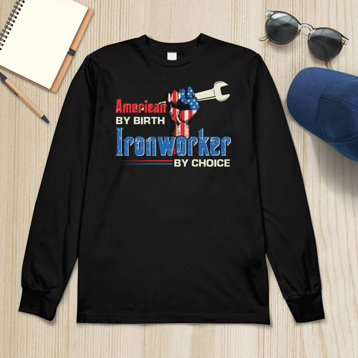 American By Birth Ironworker By Choice-T-shirt - grunx260804-0131