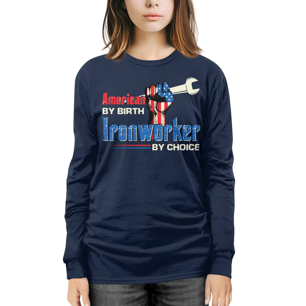 American By Birth Ironworker By Choice-T-shirt - grunx260804-0131
