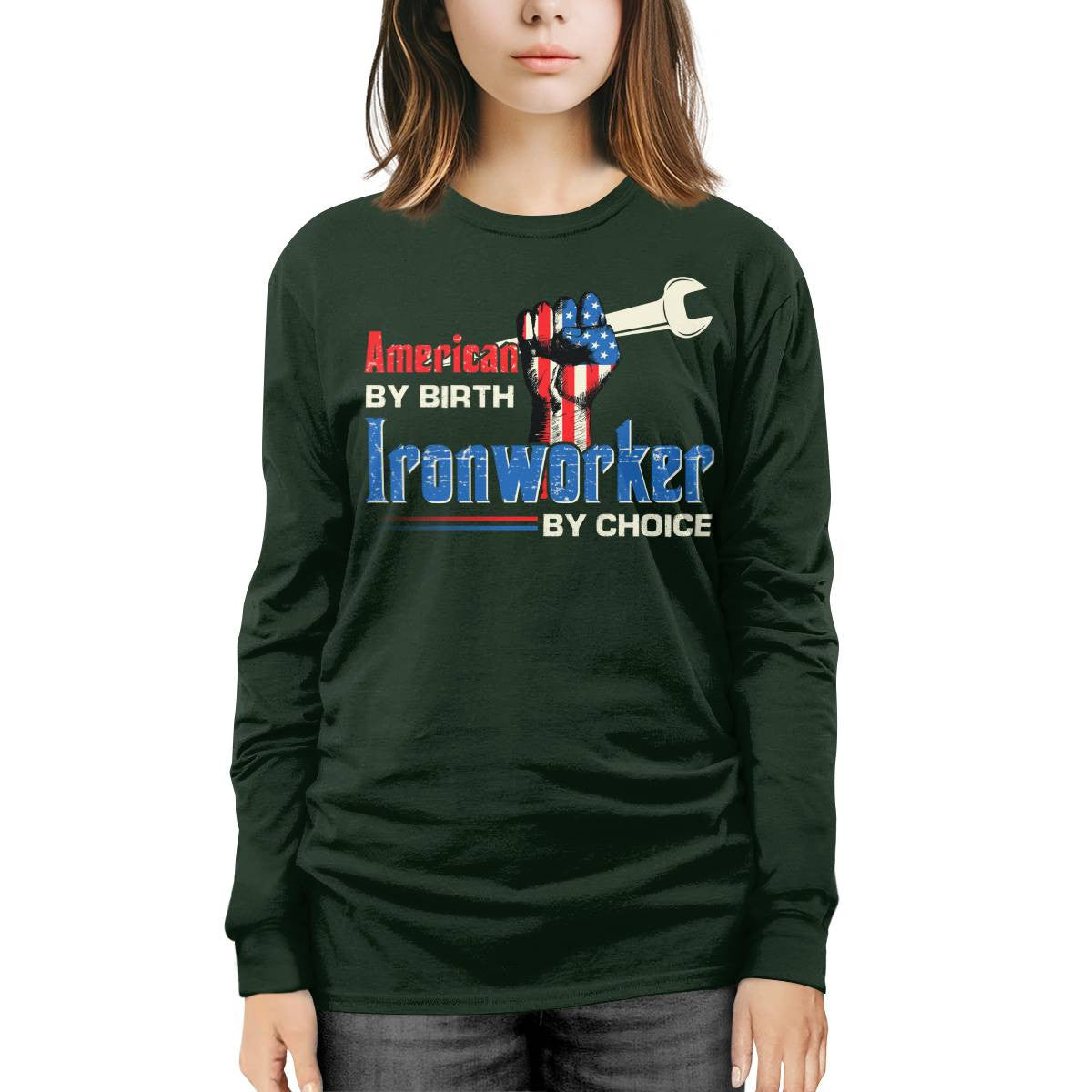 American By Birth Ironworker By Choice-T-shirt - grunx260804-0131