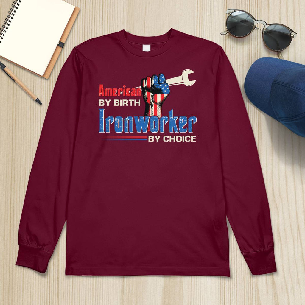 American By Birth Ironworker By Choice-T-shirt - grunx260804-0131
