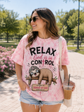 Relax God Is In Control Sleepy Sloth Knight T-Shirt