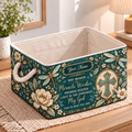 Personalized Teal Dragonfly Floral Storage Basket
