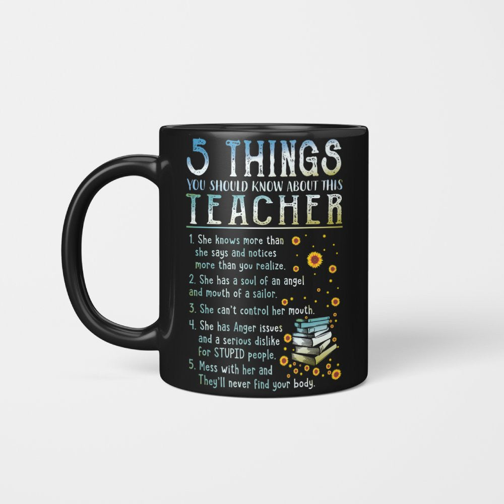 5 Things List - Bold Funny Teacher Statement T-Shirt, Hoodie & More - grunx260804-0058