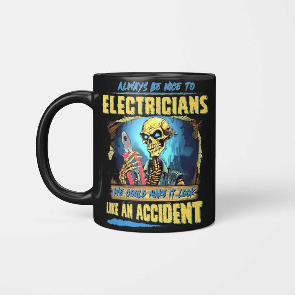Always Be Nice Electrician Apparel - Funny Skeleton T-Shirt Hoodie & More - grunx260804-0097